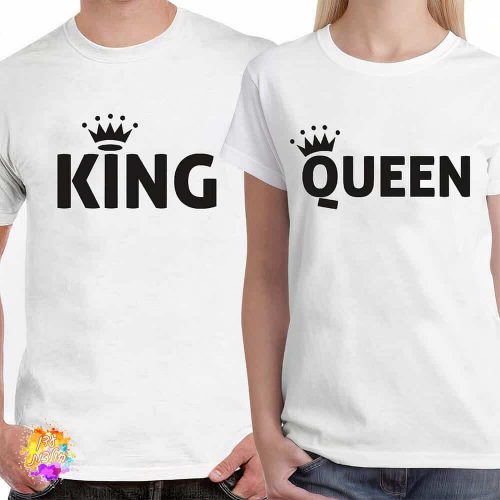 חולצות לזוגות מלך ומלכה קינג קווין עם כתר