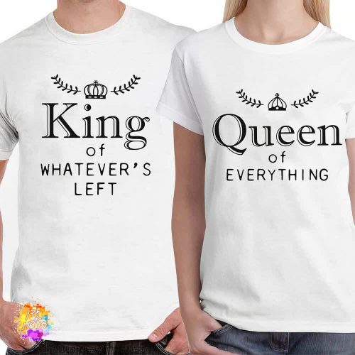 חולצות לזוגות מלך ומלכה של הכל