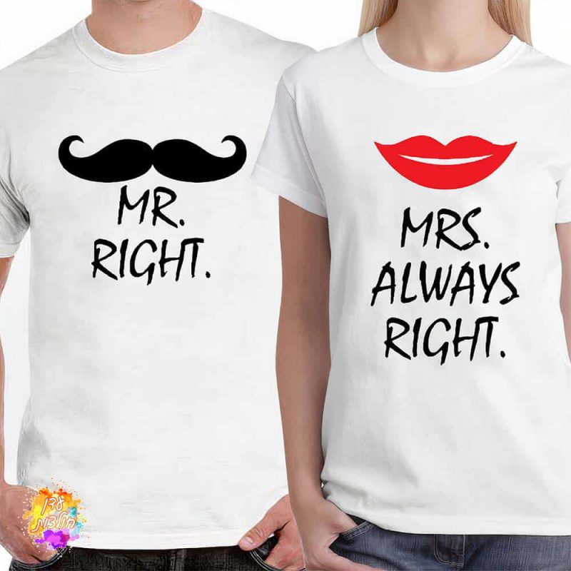 חולצות לזוגות מר וגברת תמיד צודקים