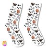 גרביים עם הדפסה דגם כלב והבעלים צבע לבן