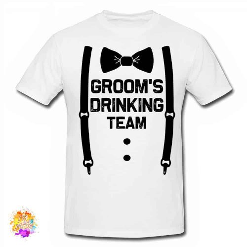 חולצה עם הדפסה למסיבת רווקים צוות השתיה של החתן