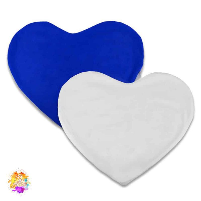 כרית קטיפה צורת לב צבע כחול