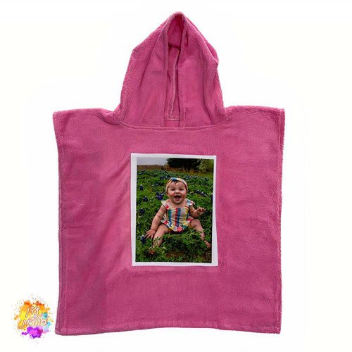 פונגו מגבת לילד בצבע ורוד עם תמונה