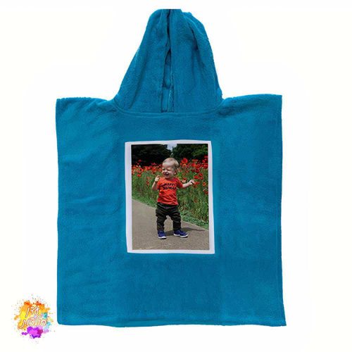 פונגו מגבת לילד בצבע כחול עם תמונה