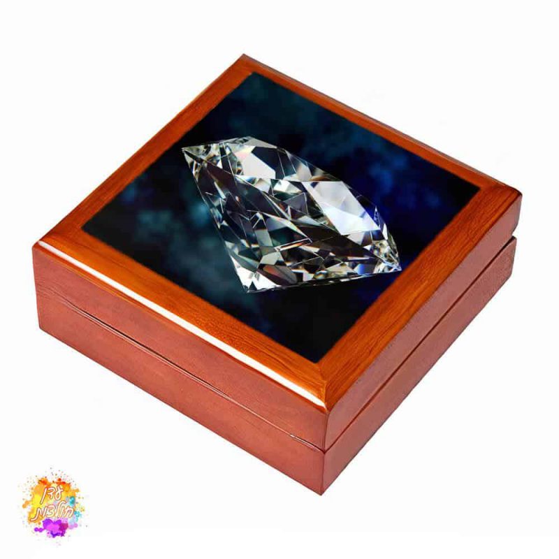 קופסת תכשיטים מהודרת מעץ עם הדפסה אישית -7