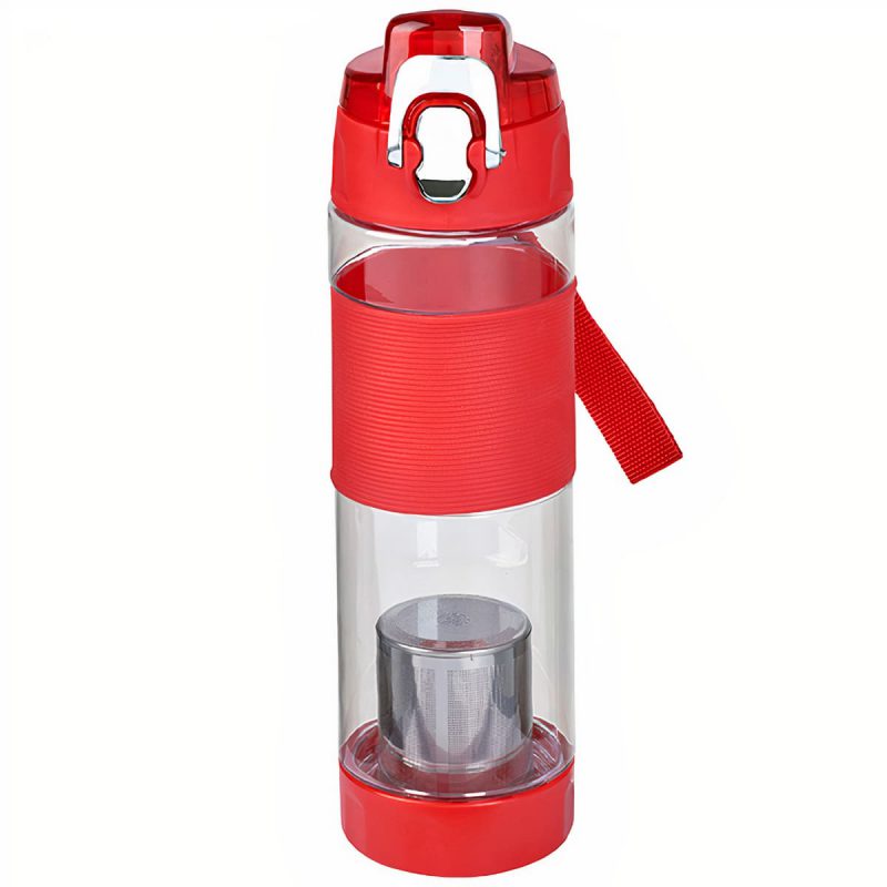 צ'אי בקבוק ספורט פלסטי עם פילטר לחליטת תה מבית H2O-Pro 4320 אדום_auto_x2