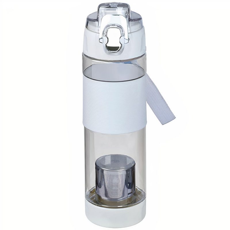 צ'אי בקבוק ספורט פלסטי עם פילטר לחליטת תה מבית H2O-Pro 4320 לבן_auto_x2